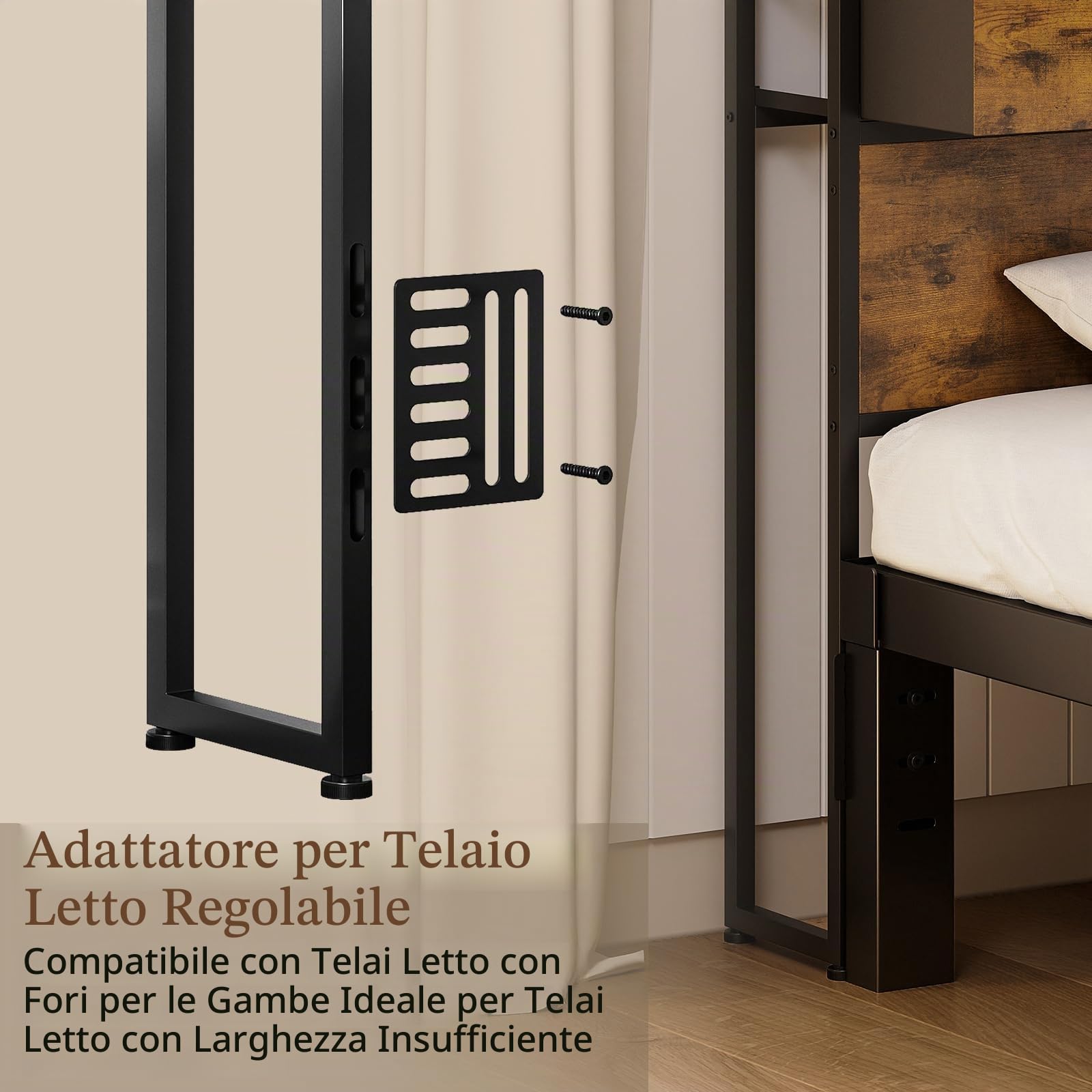 VEDECASA Testiera per letto 160x200 cm con 4 cassetti in tessuto e ripiano, testiera autoportante con vano portaoggetti, fissaggio regolabile per telaio del letto, in legno e metallo, stile