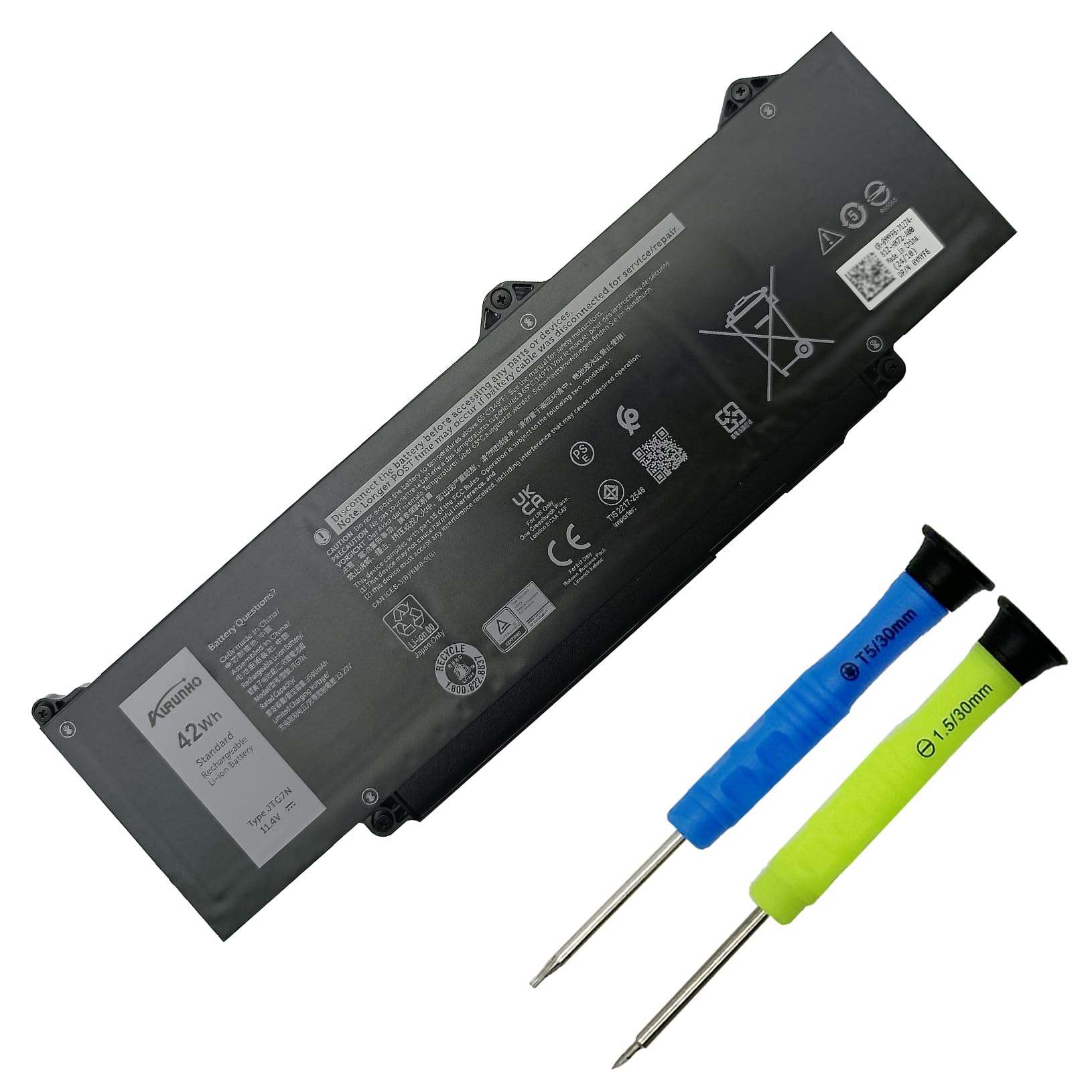 Amazon.com: AURUNHO JTG7N 42Wh Battery Replacement for Dell