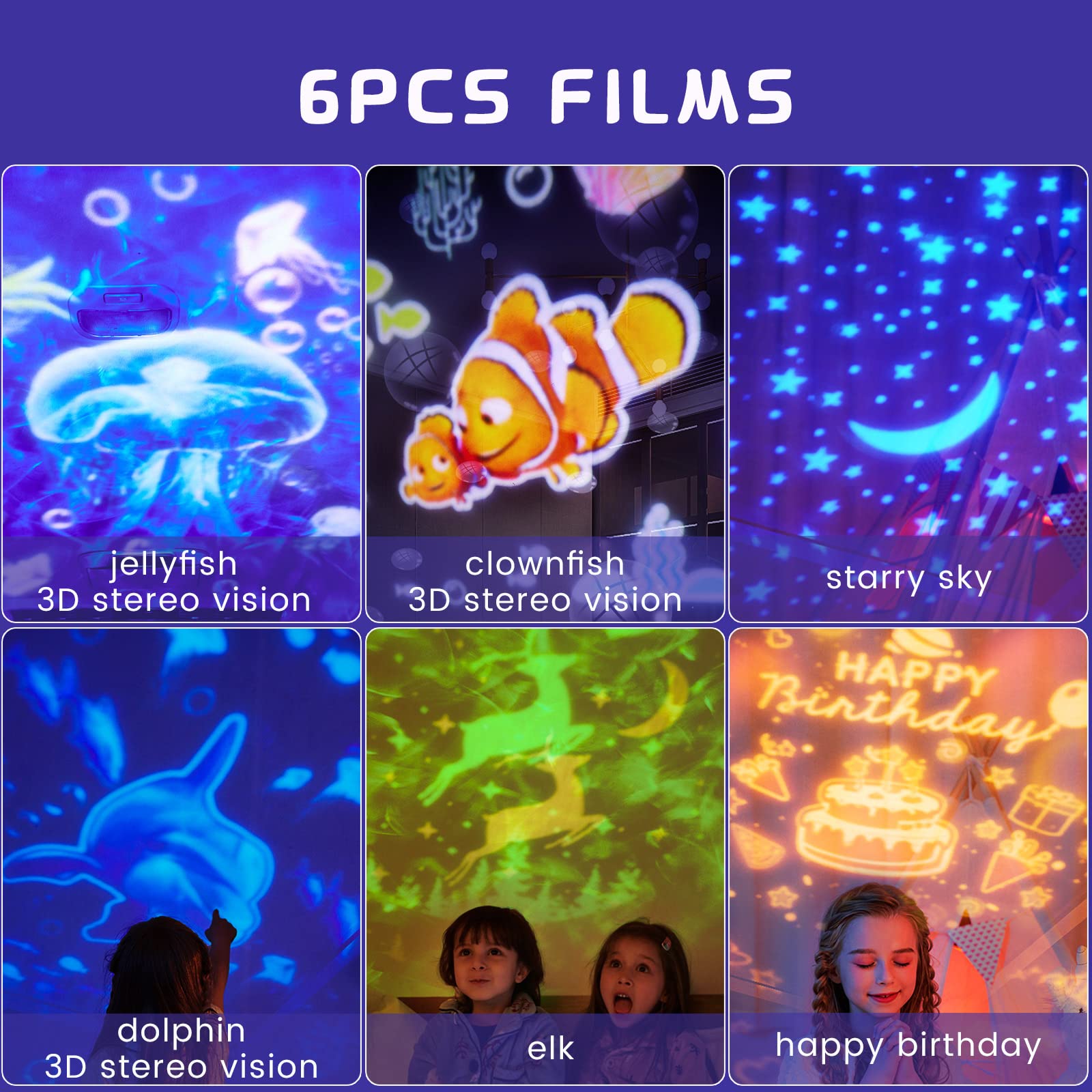 Projektor światła nocnego oceanu, dziecięcy projektor galaktyki do sypialni, mgławica, projektor gwiazd z kablem USB, obrót o 360 stopni, lampka nocna dla dzieci, do dekoracji imprez
