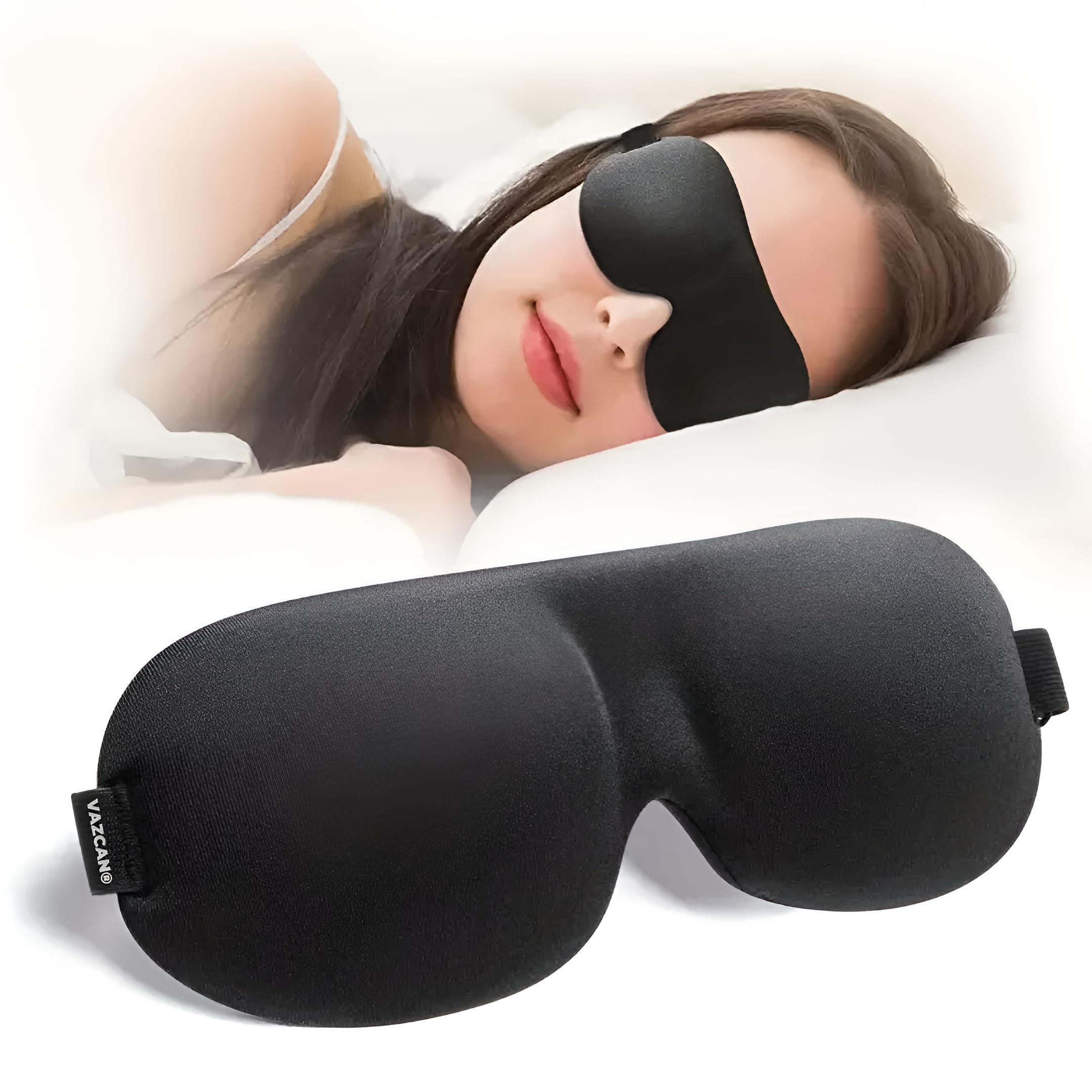 Antifaz para Dormir 3D Ergonómico con Espuma Viscoelástica – Bloqueo de Luz 99%, Ultraligero 15g, Sin Presión Ocular, Ajustable y Transpirable – Ideal para Hombre y Mujer, Viaje o Siesta