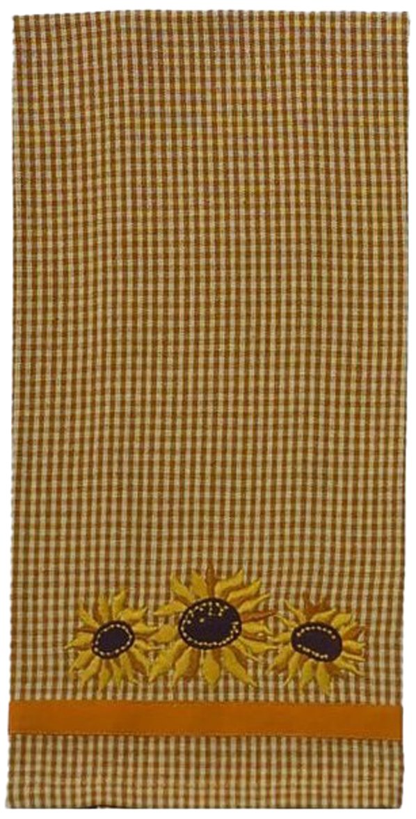 Home Collection by Raghu Handtuch, Sonnenblumen, 46 x 71 cm, Senfgelb/Muskatnuss, 2 Stück