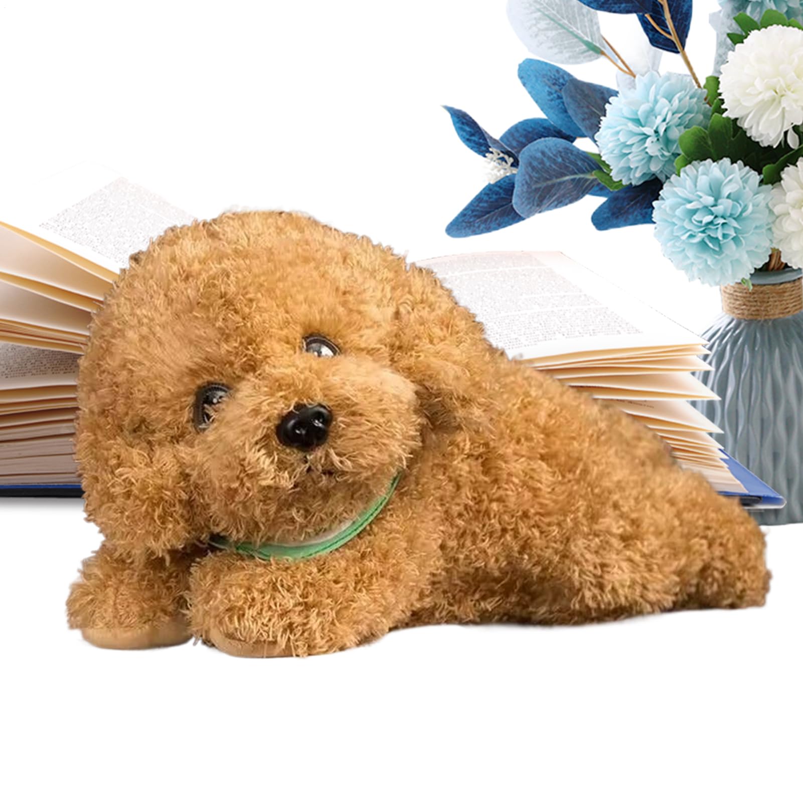Giocattolo Realistico Per Cani Barboncino Peloso, Morbido PeIuche Realistico, 27 Cm, Cucciolo Di Peluche, Animale Di Peluche Per Cani, Compagno Coccoloso, Per Bambini Adolescenti Adulti Famiglia Natal