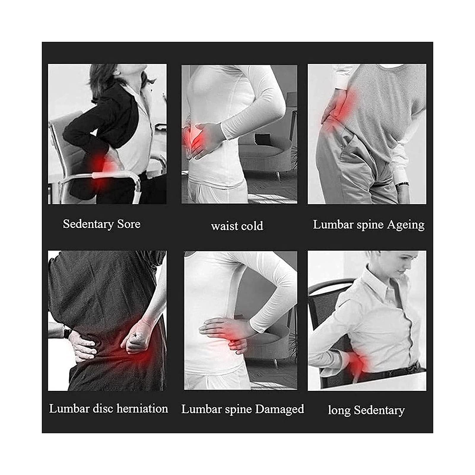 Ensanche la Parte Inferior de la Espalda Brace Lumbar Support Cintura Cinturón de compresión para Hombres y Mujeres Ciática Escoliosis y Hernia de Disco Alivio del Dolor ()
