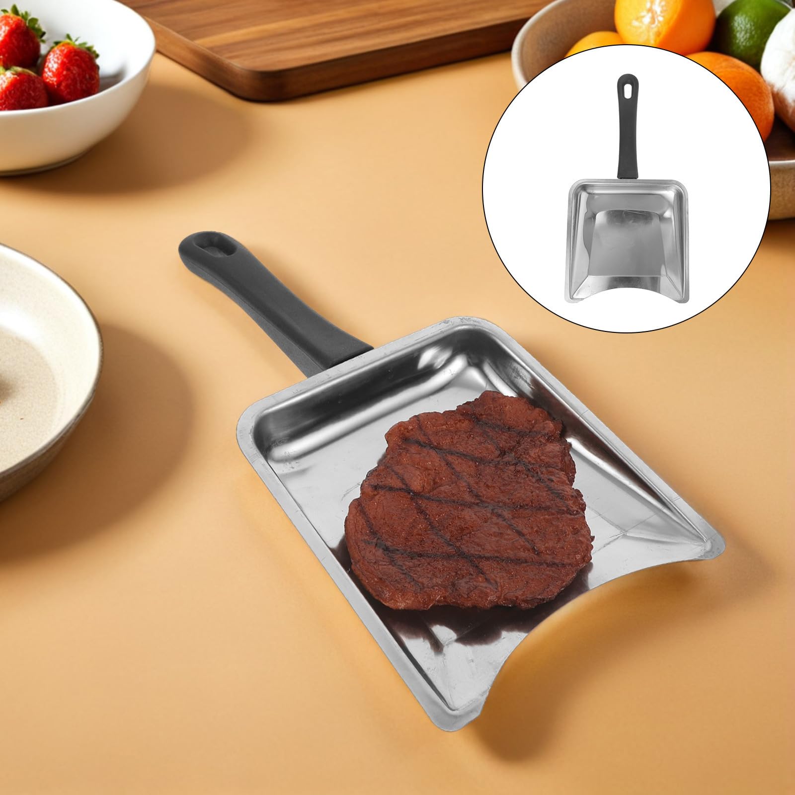 Alasum Espátula y Diseño Ergonómico para Carne de Acero Inoxidable de Brocheta Vertical Mango Antideslizante para Bandejas de Barbacoa en Camping