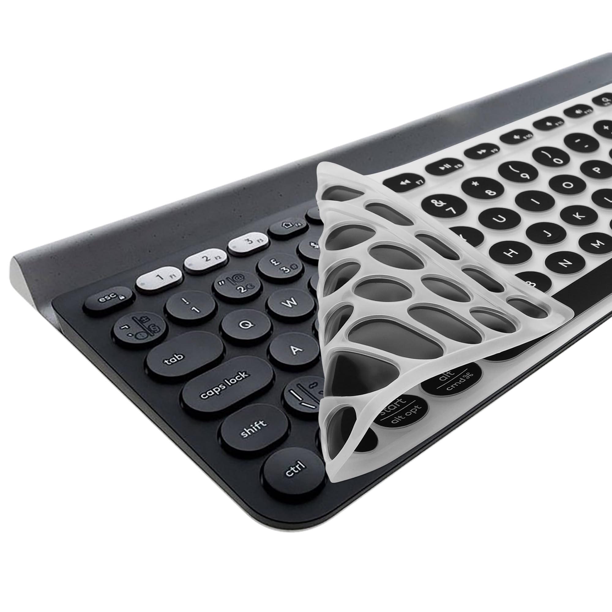 Cover In Silicone Per Tastiera Logitech K380 - Layout US Trasparente, Antigraffio E Antispolvere - Foto 6