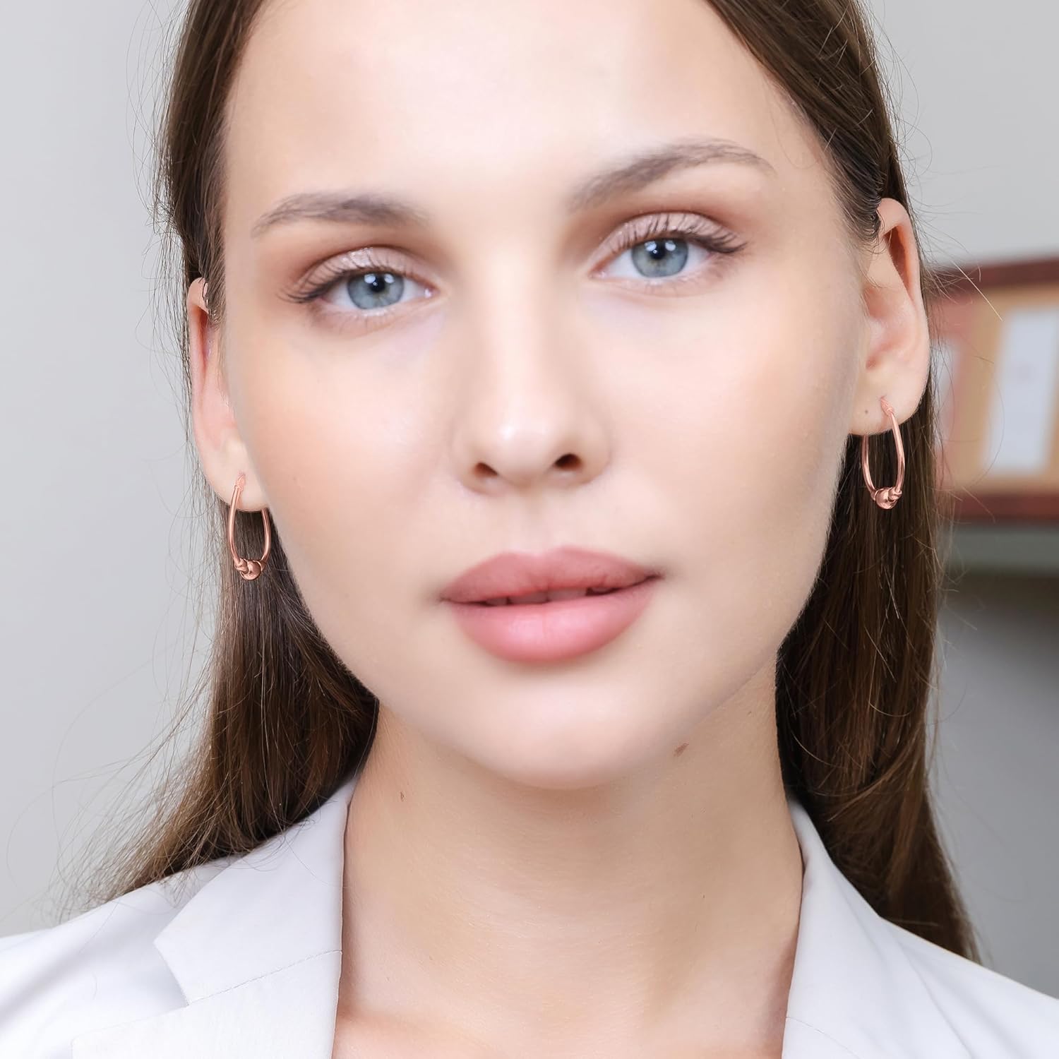 Hoops & Loops 925 Sterling Silver Beaded Hoop Earrings for Women, 18mm & 30mm Ball Bead Dangle Click-Top Hoops, Two-Tone 14k Gold, Rose Gold, Black Flash Plated Sterling Silver - Image 4