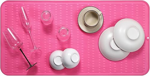 Miniatura 966 de Tapete de silicona para secado de platos para múltiples usos, fácil de limpiar, ecológico, resistente al calor, tapete de silicona para encimera