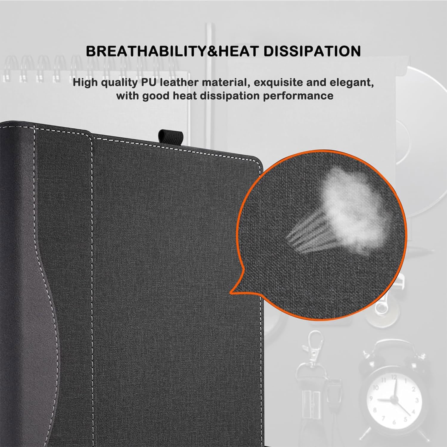 Custodia per HP Omnibook 7 14" Laptop 14-fs & per HP OmniBook Ultra 14-fd Sleeve, custodia protettiva in pelle PU per notebook PC borsa accessori (grigio scuro)