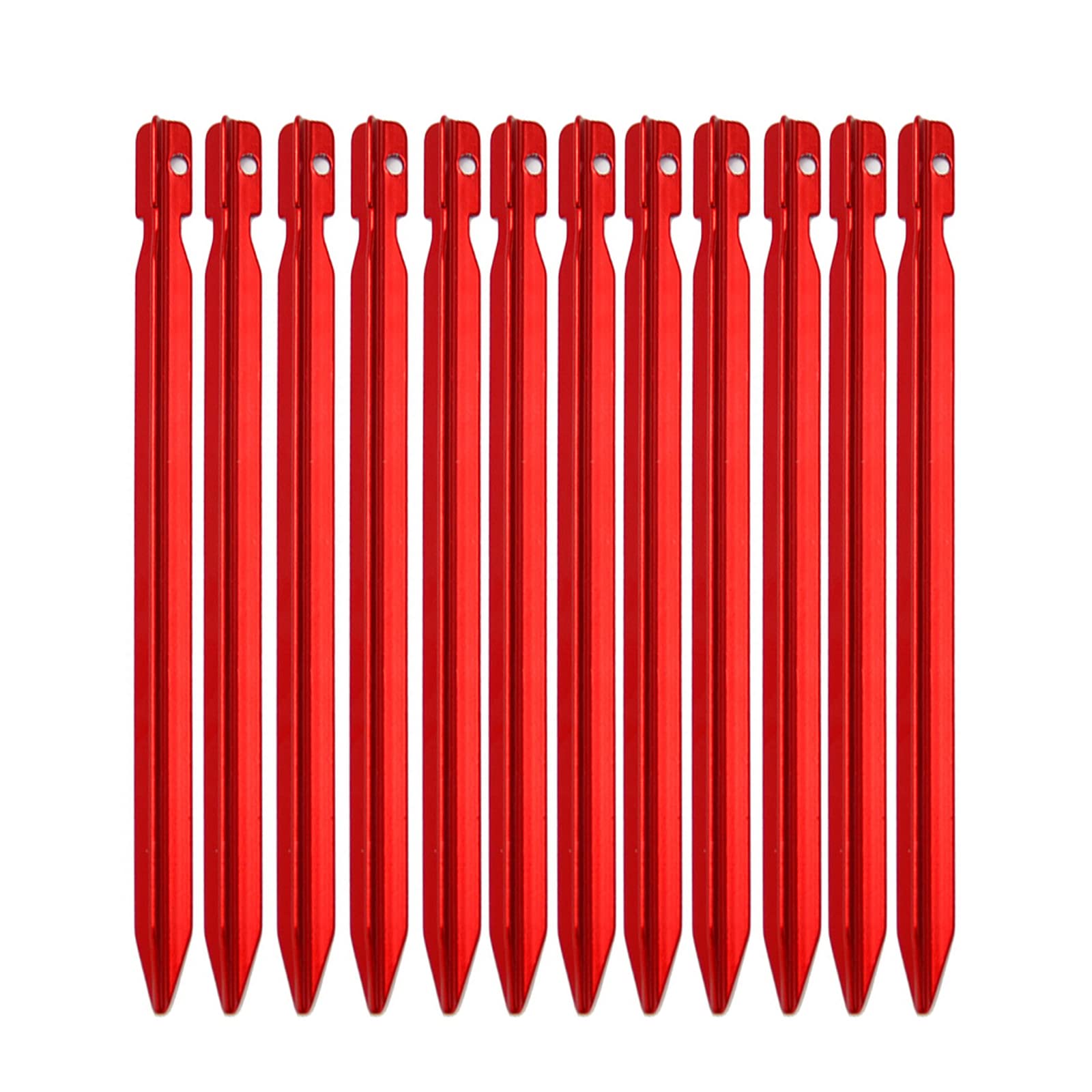 Confezione da 12 picchetti per tenda, picchetti per tenda, picchetti per tenda a forma di Y in lega di alluminio resistente, picchetti per tenda da campeggio, chiodo con corda riflettente per cam