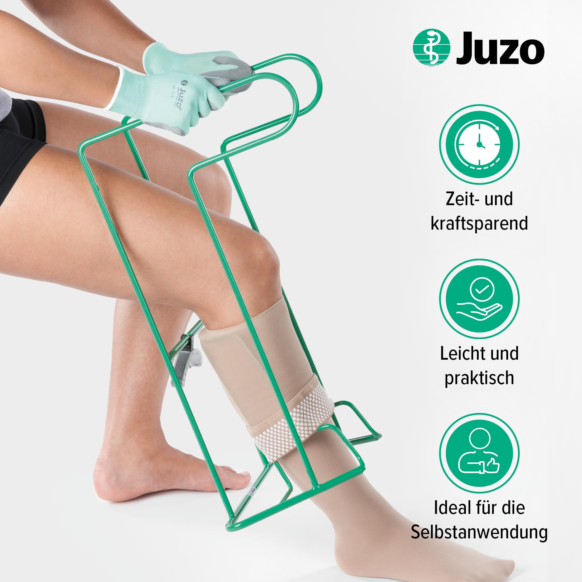 Juzo Easy Fit, Aus- & Anziehhilfe für Kompressionsstrümpfe mit & ohne Fußspitze, praktische Hilfe zum Ausziehen & Anziehen von Kompressionsbekleidung bei eingeschränkter Mobilität