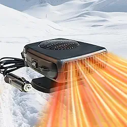 Aquecedor de carro 12 V 200 W, 2026 nova atualização fácil de usar descongelador portátil com alça, desembaçador de aquecimento e resfriamento 2 em 1 plugue no isqueiro para todos os veículos