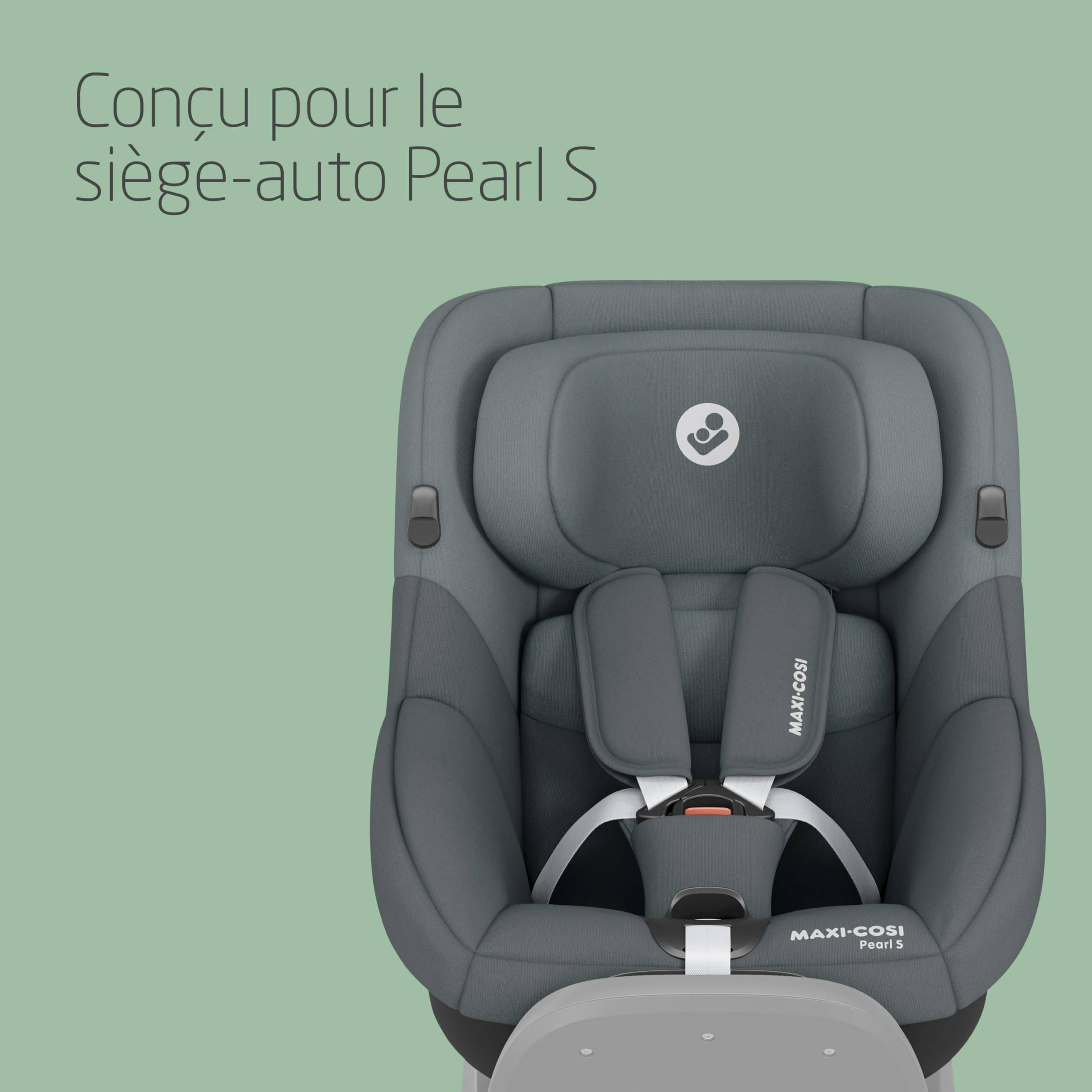 Maxi-Cosi Pearl S Coussin réducteur pour nouveau-né, Accessoire siège-auto nouveau-né, 0-3mois, 40-60cm, Coussin réducteur siège-auto pour nouveau-né lavable, Tissus EcoCare, Authentic Black
