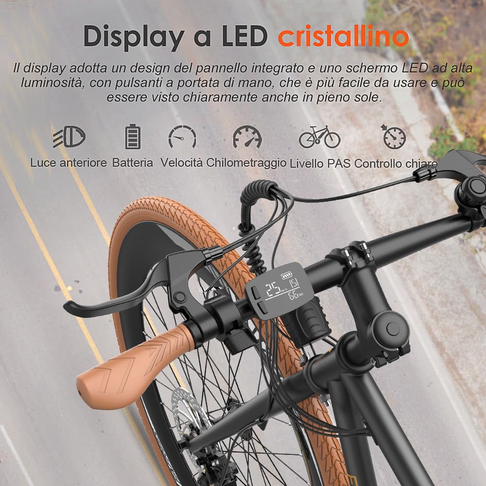 Fafrees F1 Bicicletta elettrica, 700C*38C Bici elettrica da strada, Motore 250W, Battteria 36V 10Ah, Bicicletta elettrica urbana Unisex Adulto, Potenza assistita: 40-60KM