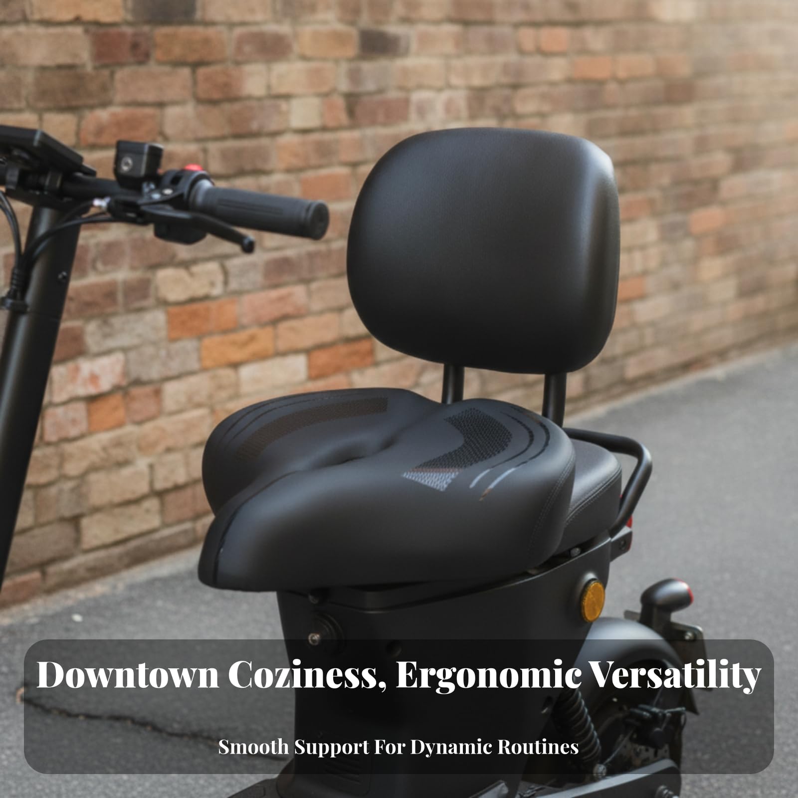 Asiento para Patinete Eléctrico Asiento Ergonómico Sillín con Respaldo Cojín Acolchado Cuero PU Respiradero Central Montaje Incluido Adecuado para Paseos Prolongados Desplazamientos al Trabajo Ocio