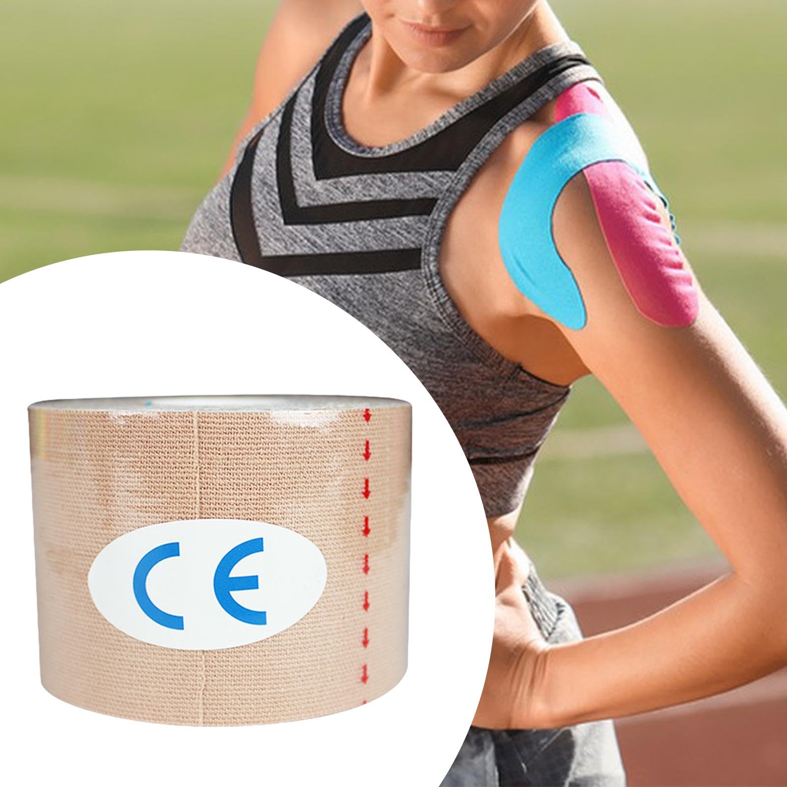 2 Piezas Cinta Deportiva Soporte Muscular Venda Elástica Autoadhesiva Enrollable Respirable Impermeable Sin Residuos Adecuada para Entrenamiento de Gi, 4 piezas
