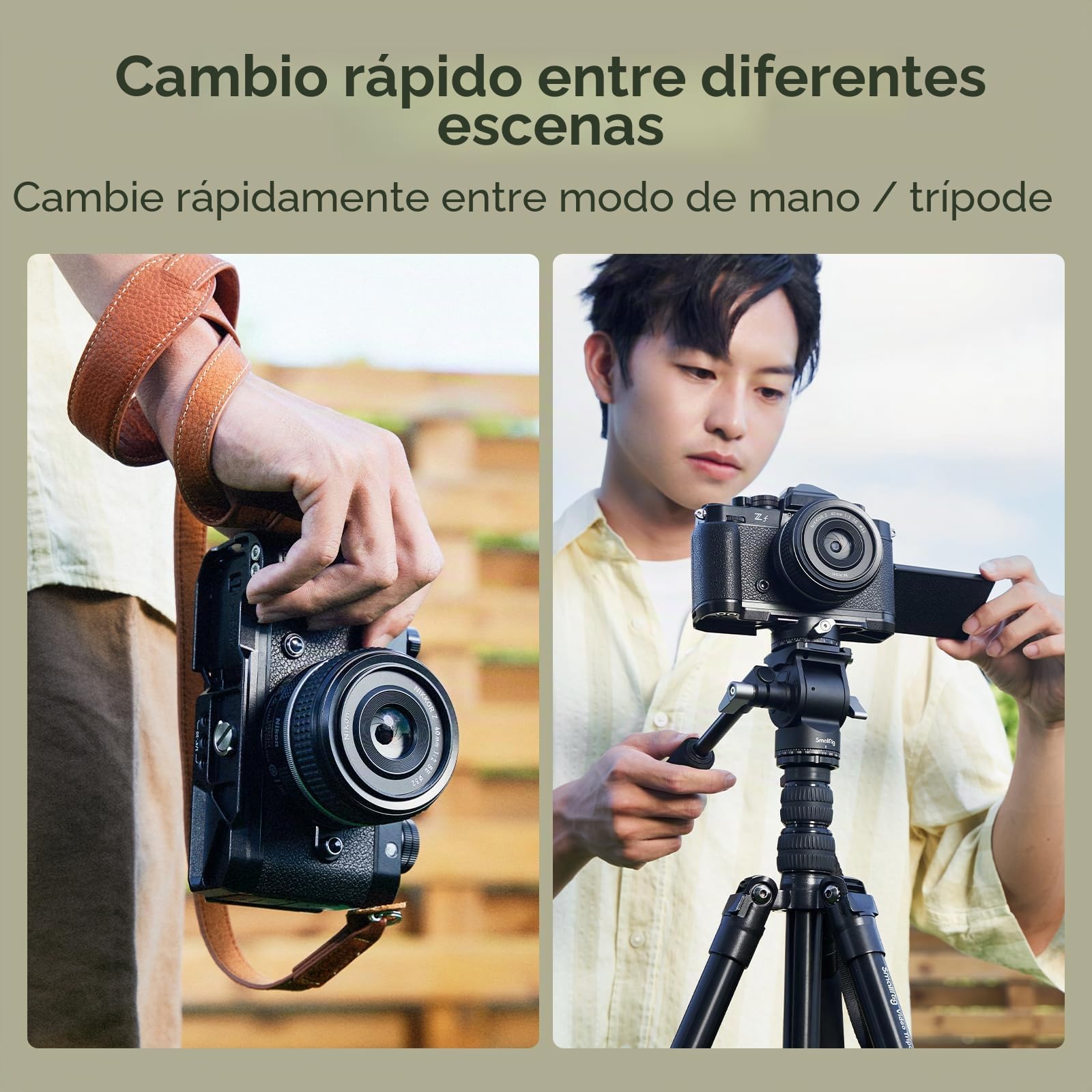 SMALLRIG Z f Empuñadura en Forma de L para Nikon con Empuñadura Ergonómica de Silicona, Placa de Liberación Rápida Incorporada para Arca para Cambiar Rápidamente Trípodes/Disparo Manual - 4262