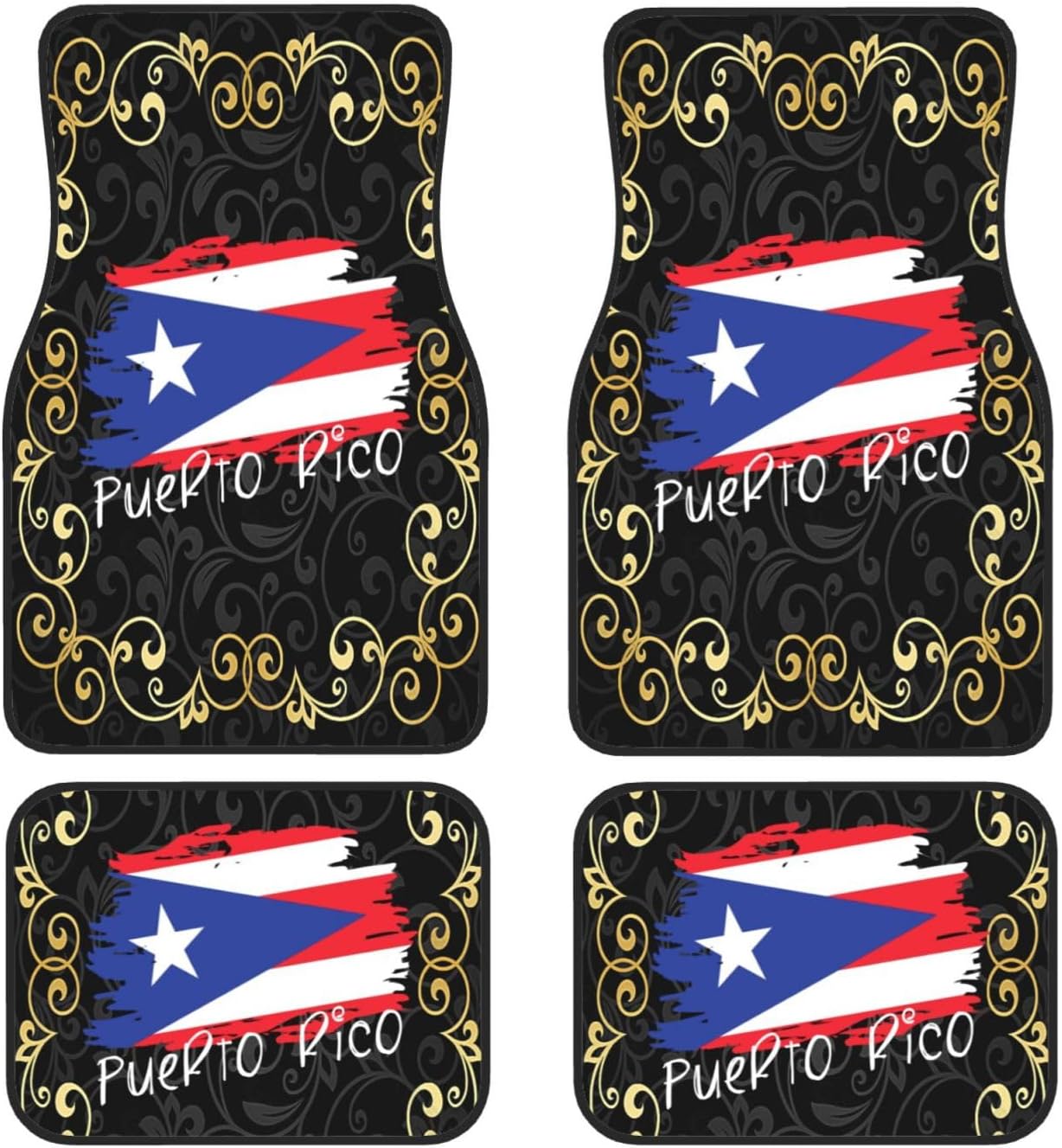 Puerto Rico Flag Universal Car Front Rear Floor Foot Mats