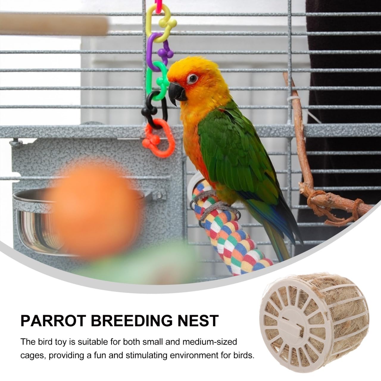 INOOMP Bird Nesting Bowls Bird Nest Hut Parakeet Nest for Parrots Parakeet Conures Cockatiel - Small Animals House Pet Cage Habitats Decor
