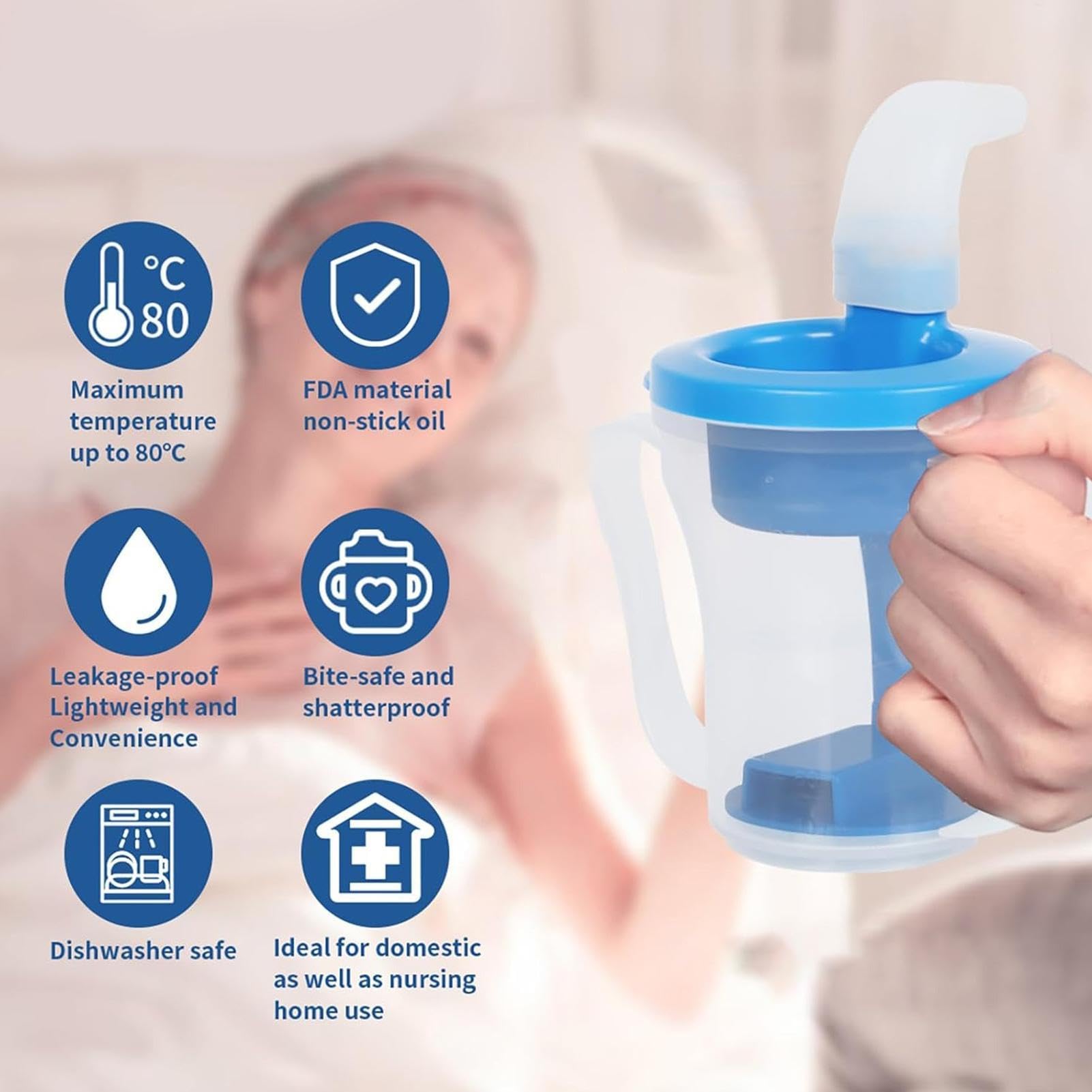Tazas para disfagia para adultos | 5 o 10 Control Sorso Anti-Ahogamiento Dispensador de Beber Antigoteo | Ancianos Antigoteo | Para Hospital Casa Prevenir Asfixia Deglución Ancianos