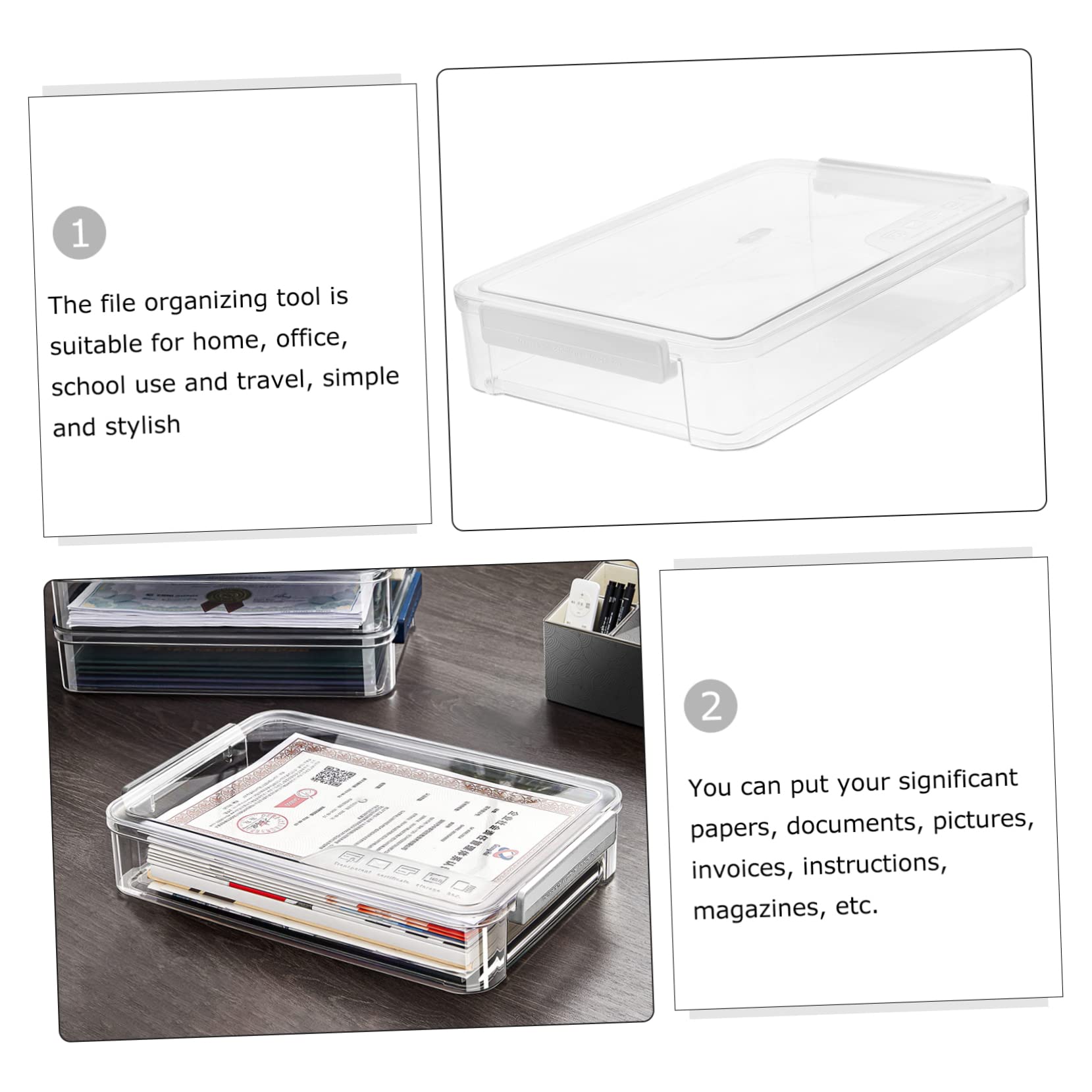 MAGICLULU Weiße Stapelbare A4 Dokumentenbox aus Pet und Abs für Büro | Transparentes Design, Schreibttischtaugliche Ablage für Schule und Haushalt, Verschleißfest Verarbeitet