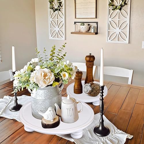 Miniatura 4 de 2 elevadores de madera para exhibición, decoración de bandeja de madera redonda, decoración de pedestal de granja para interiores, soporte de