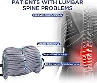 Vista 2 de Almohada de apoyo lumbar para silla de oficina, almohada lumbar de automóvil, alivio del dolor de espalda baja de espalda, cojín de espuma Gris