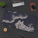 ESHAAVER Topographic Pattern Desk Mouse Pad, Large Extended Size, White and Black Design. (DS 13) gallery image