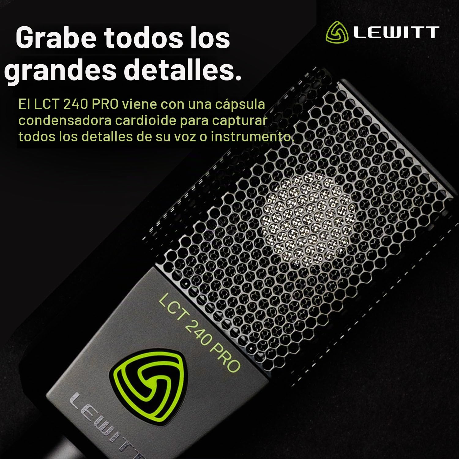 Lewitt LCT 240 Pro - Micrófono para grabación en casa, color negro