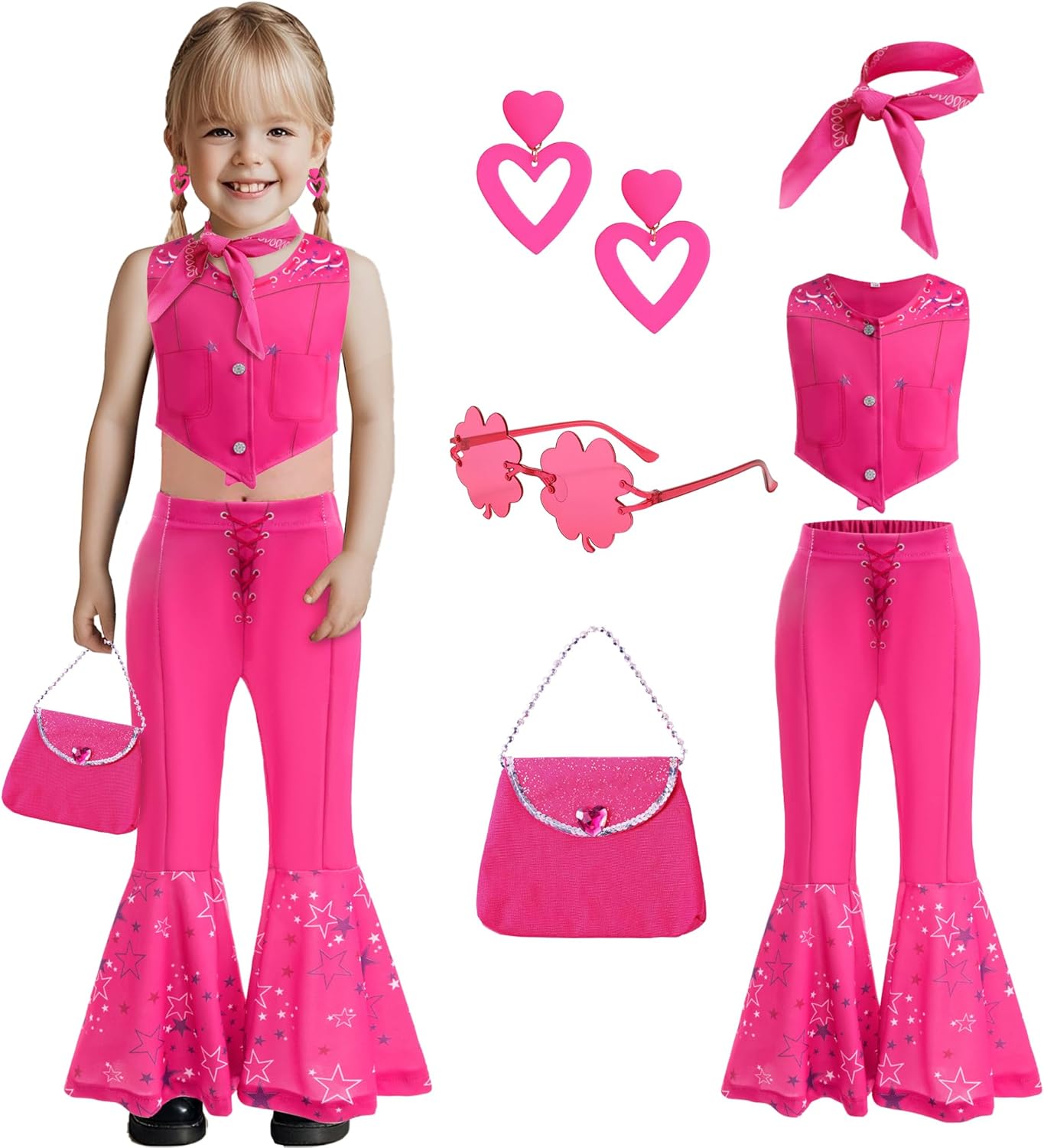 Girls Movie Doll Costume, Kids Rose Outfit Movie Cosplay Dress up Halloween Birthday Party