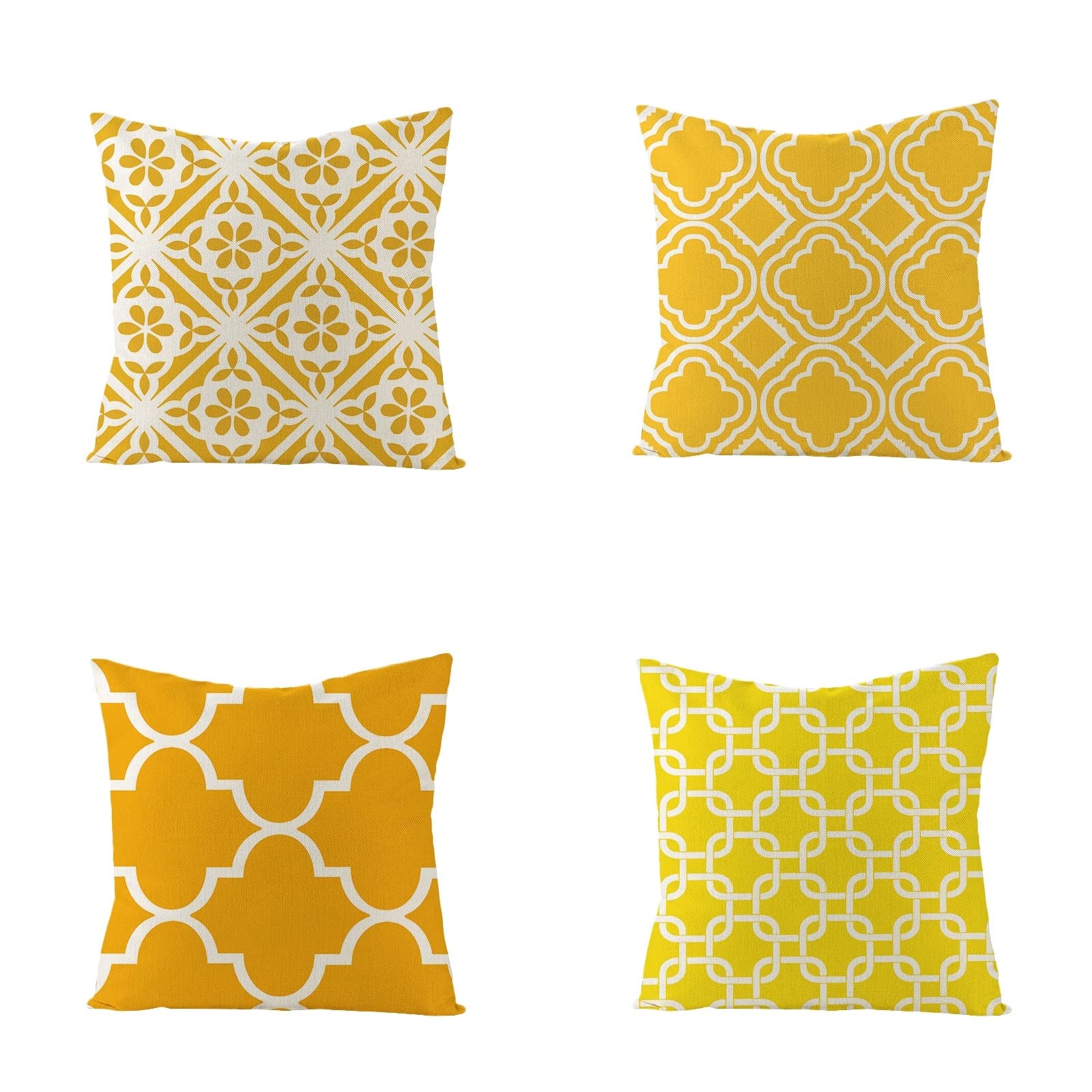 Sofa Fundas Cojines 60x60 Pack de 4 Cuadrado,Funda de Almohada Lino con Cremallera Invisible,Funda de Cojín Decoración para Hogar Sala Cama Jardín Silla Coche-geometría