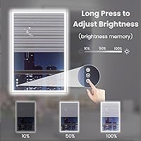 Vista 45 de WTTY LED Bathroom Mirror 32"x32" with Backlit and Front Light,Stepless Dimmable LED Mirror for Bathroom,Anti-Fog Lighted Bathroom Vanity Mirror