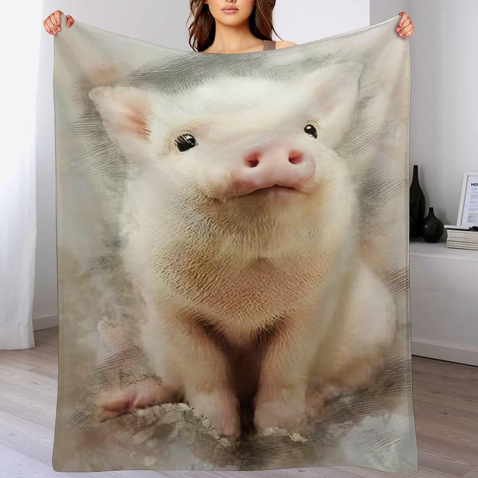 Cochon couverture en flannel douce 100x130 cm pour lit