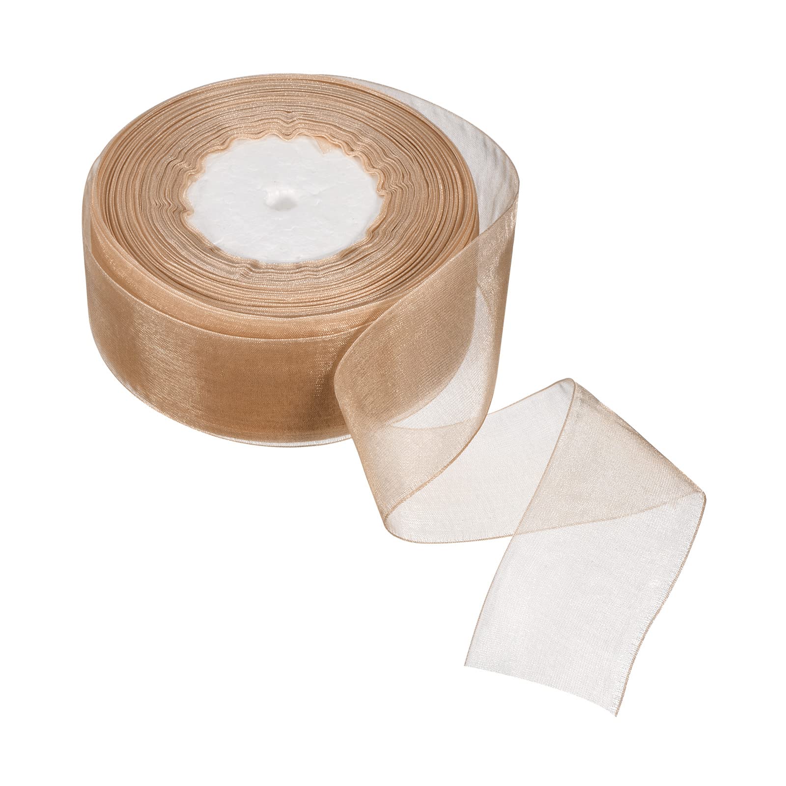 Lot De 2 Rouleaux De Ruban En Organza De 25 Mm, 45 Mètres Par
