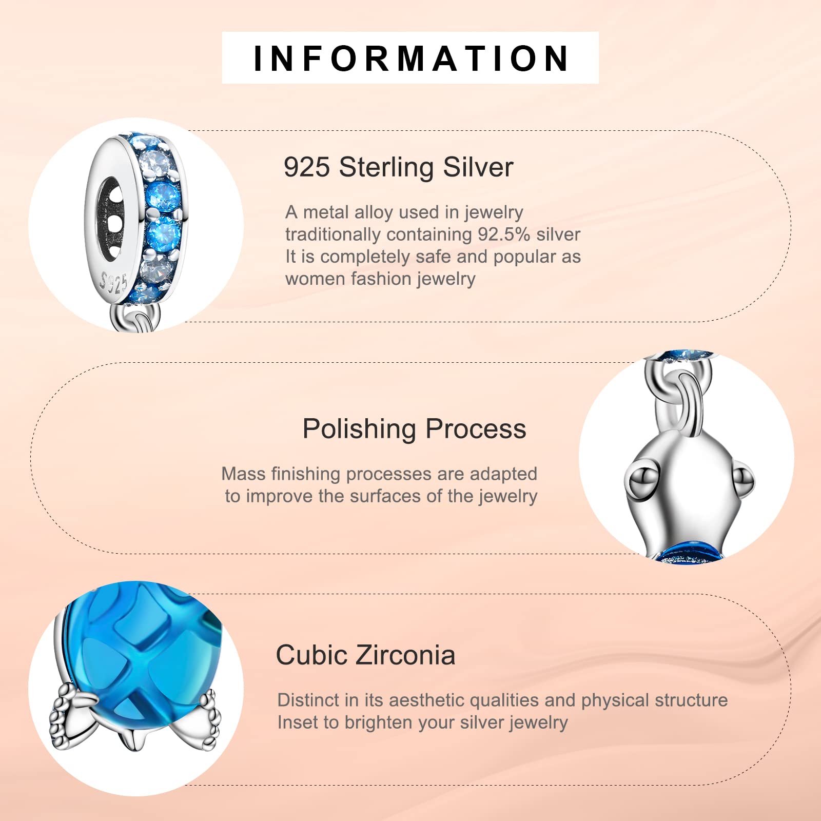 Annmors Charm Pendente Cuore Tartaruga Amore Ciondoli Compatibile con Braccialetti e Collane Donna