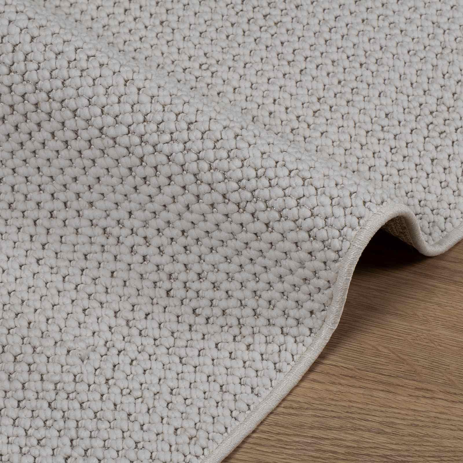 vidaXL Tapis de Surface Carré LUGO Crème 120 x 120 cm Polyester, Tapis Grand Format, Design Moderne antidérapant, Moquette Douce pour Salon, revêtement de Sol intérieur Pratique