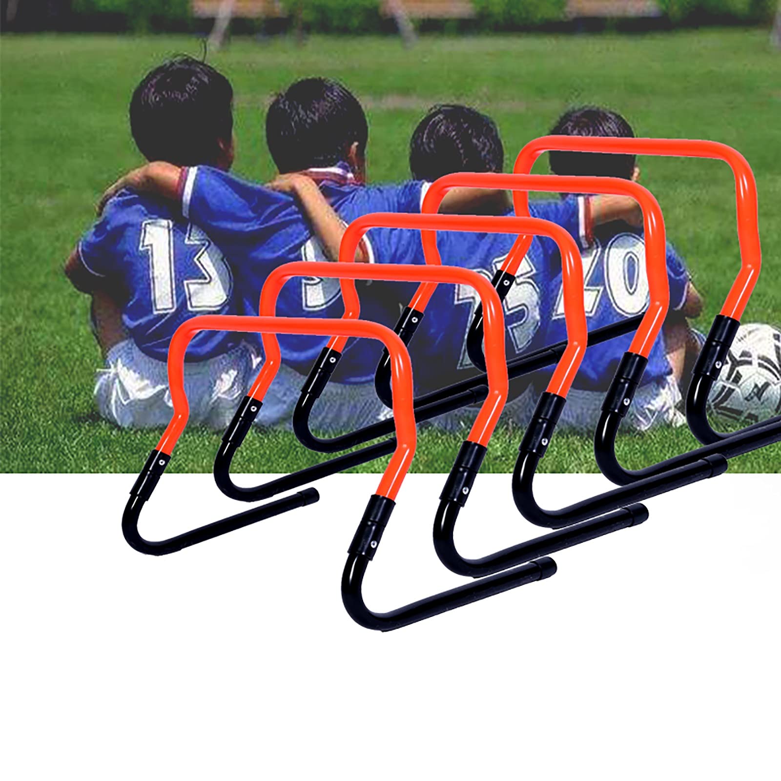 Juego de 5 Vallas Ajustables para Entrenamiento de Velocidad y Agilidad, 2 Alturas, para fútbol (Color: A)