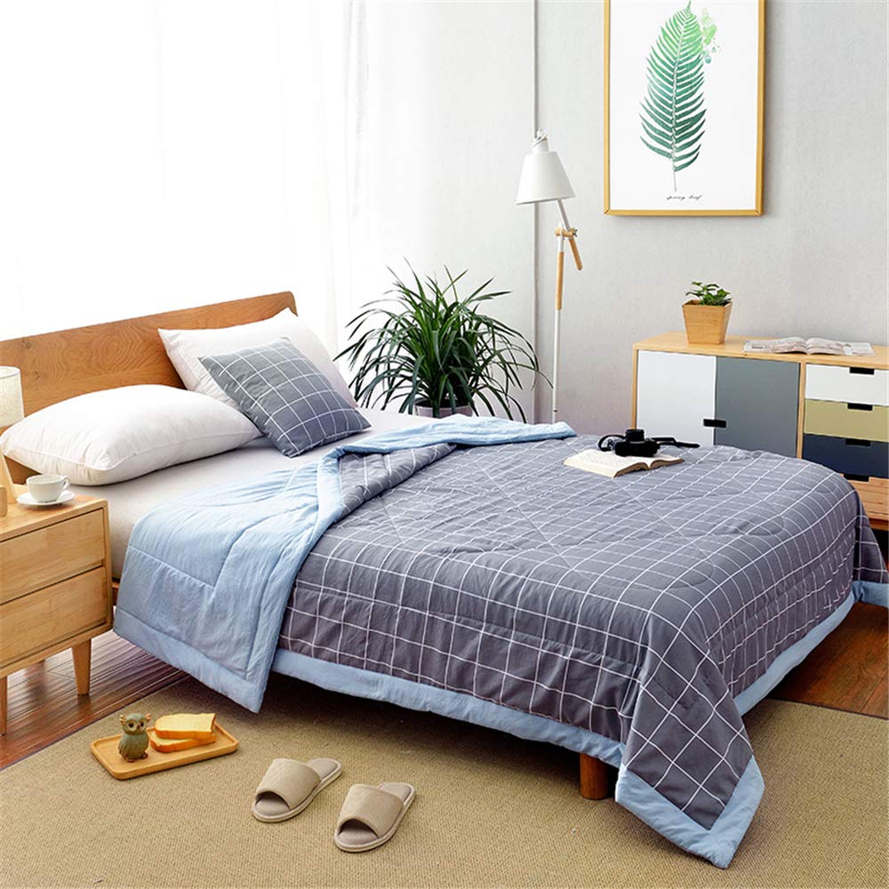 Couvre-lit matelassé 180x220 jeté de lit dessus de lit couverture microfibre Vichy