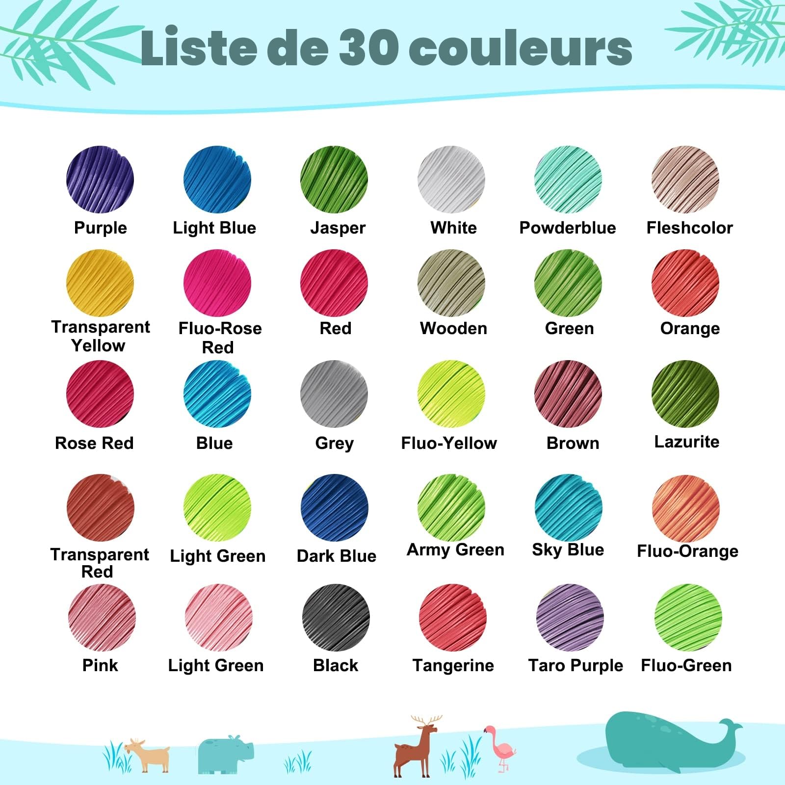Yungden Filament Stylo 3D, 30 Couleurs 1,75MM Recharge 3D Pen Filament, Total 90M pour Fil Stylo 3D, Compatible avec SCRIB3D, MYNT3D, SAYWE et Acdolf Stylo D'Impression 3D ( Stylo 3D non inclus )