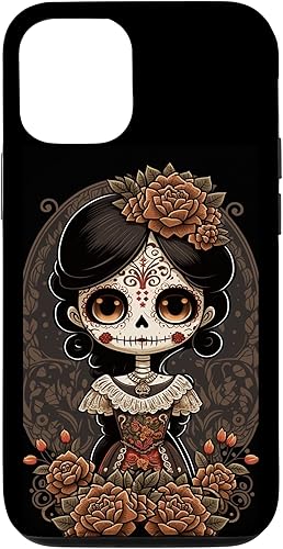 Funda para iPhone 1212 Pro Chibi La Calavera Catrina con diseño de muñeca Dia De Los Muertos disponible en Yaxa Costa Rica