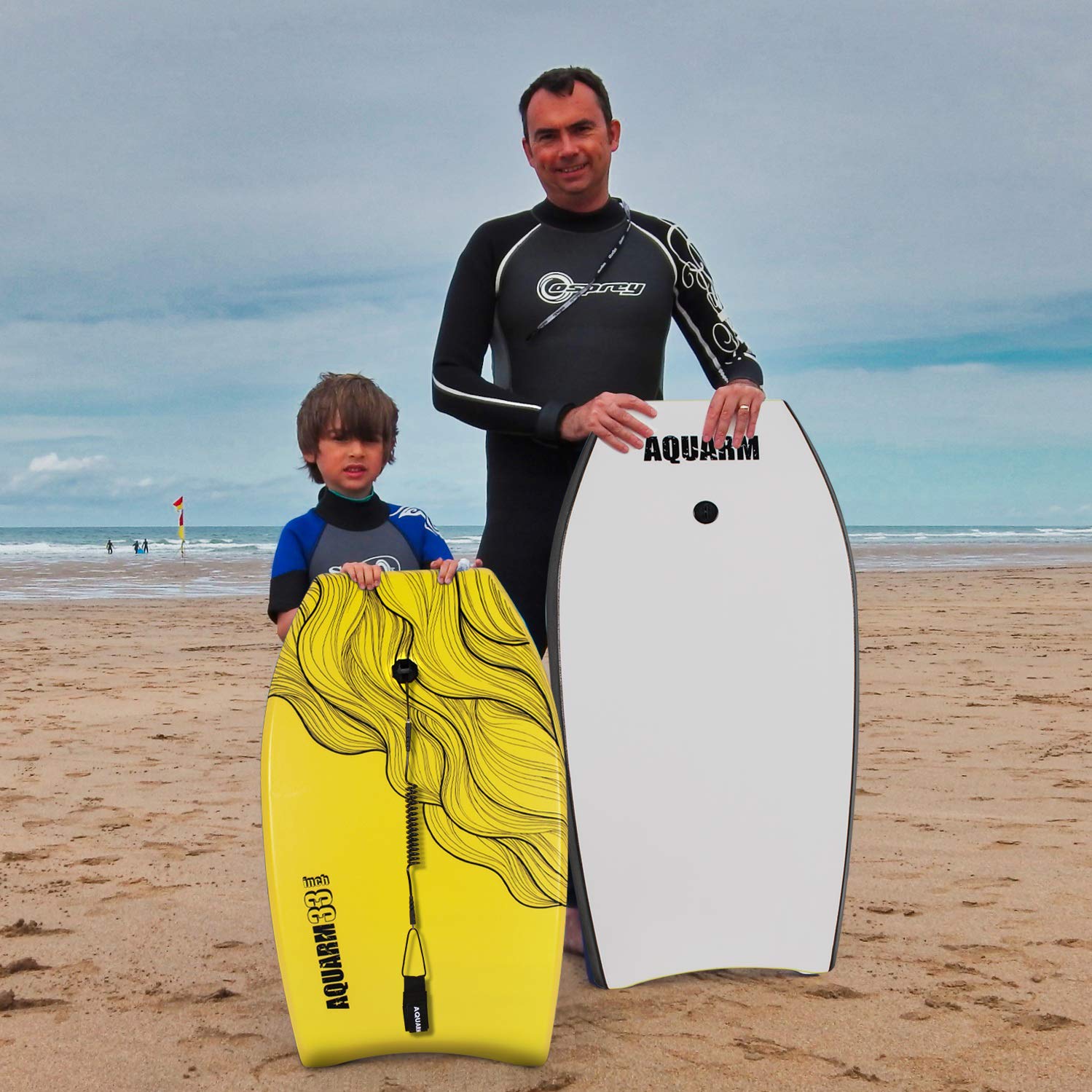 XPE Bodyboard 83,8 cm/91,4 cm/104,1 cm Bodyboard mit Premium-Handgelenkleine und Flossen-Halsbänder, super leichte und glatte Unterseite, perfektes Surfen für Kinder, Jugendliche und Erwachsene