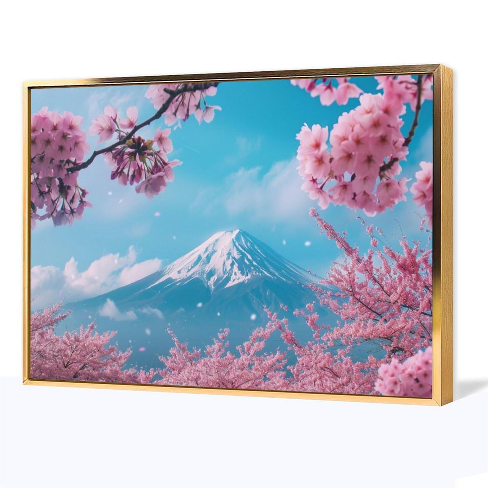Amazon.co.jp: 絵画 富士山の下に咲く桜インテリア 絵画 美しい