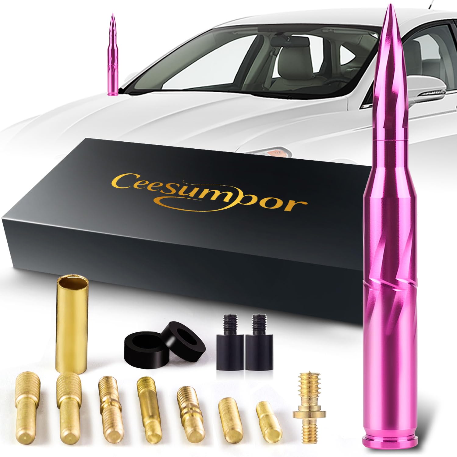 50 Cal Bullet Antenna, Rosy Truck Antenna Replacement with Spiral Design