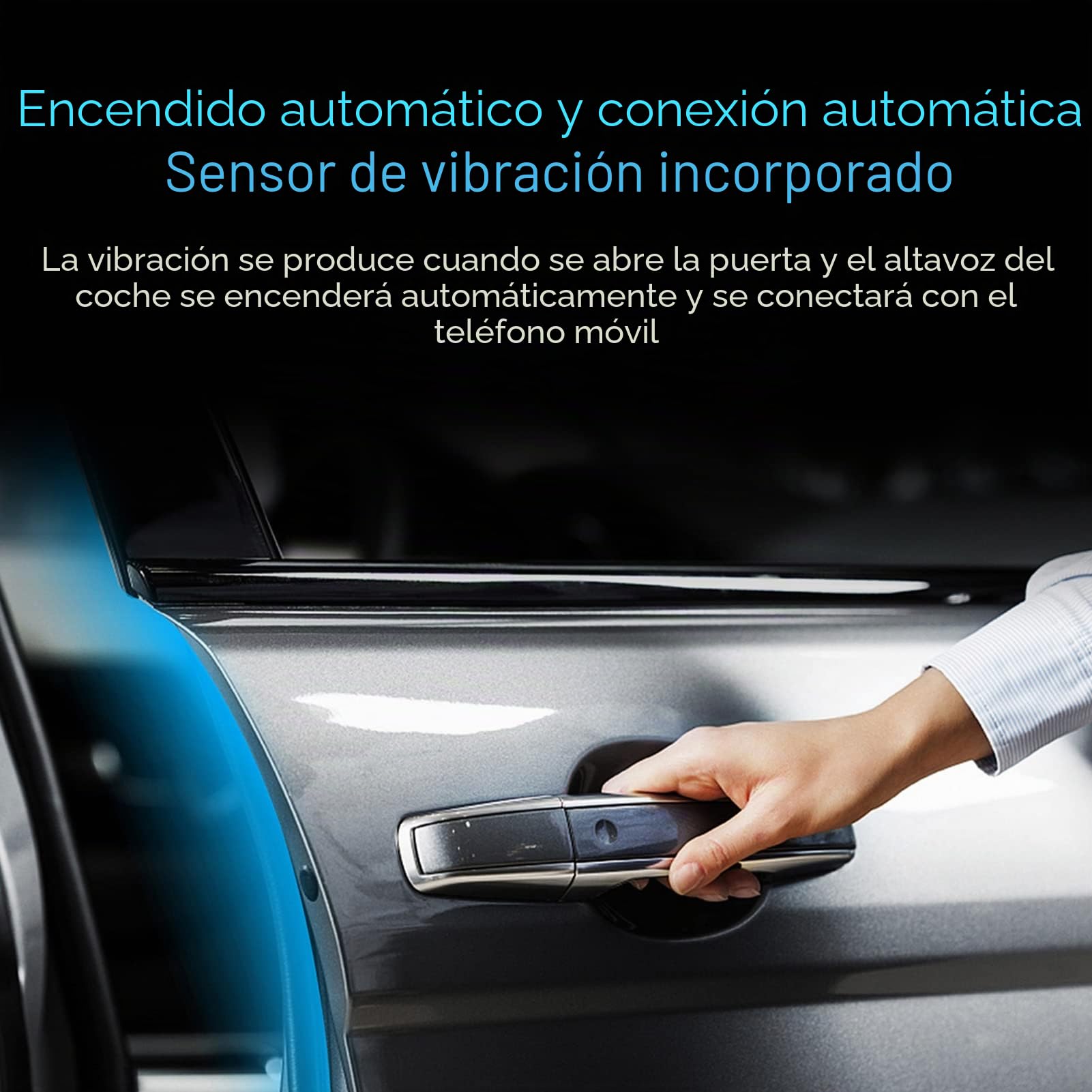 Bewinner Altavoz para Coche, Manos Libres con Bluetooth 5.0 Conexión Automática para Teléfono Móvil Adaptador Inalámbrico para Receptor De Parasol Altavoz MP3 con Clip Trasero