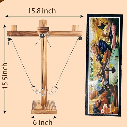 Miniatura 3 de Juego de lanzamiento de anillos para adultos, juegos de patio, anillos de madera para lanzar anillos, juegos de interiores al aire libre, juego de