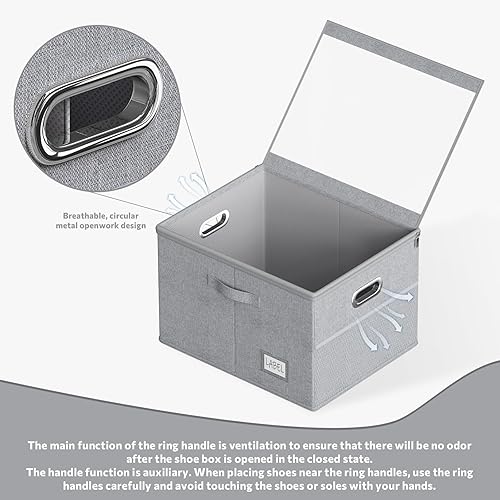 Miniatura 4 de Organizador de zapatos para armario, contenedores de almacenamiento grandes con ventana transparente, contenedor de zapatos que ahorra espacio con