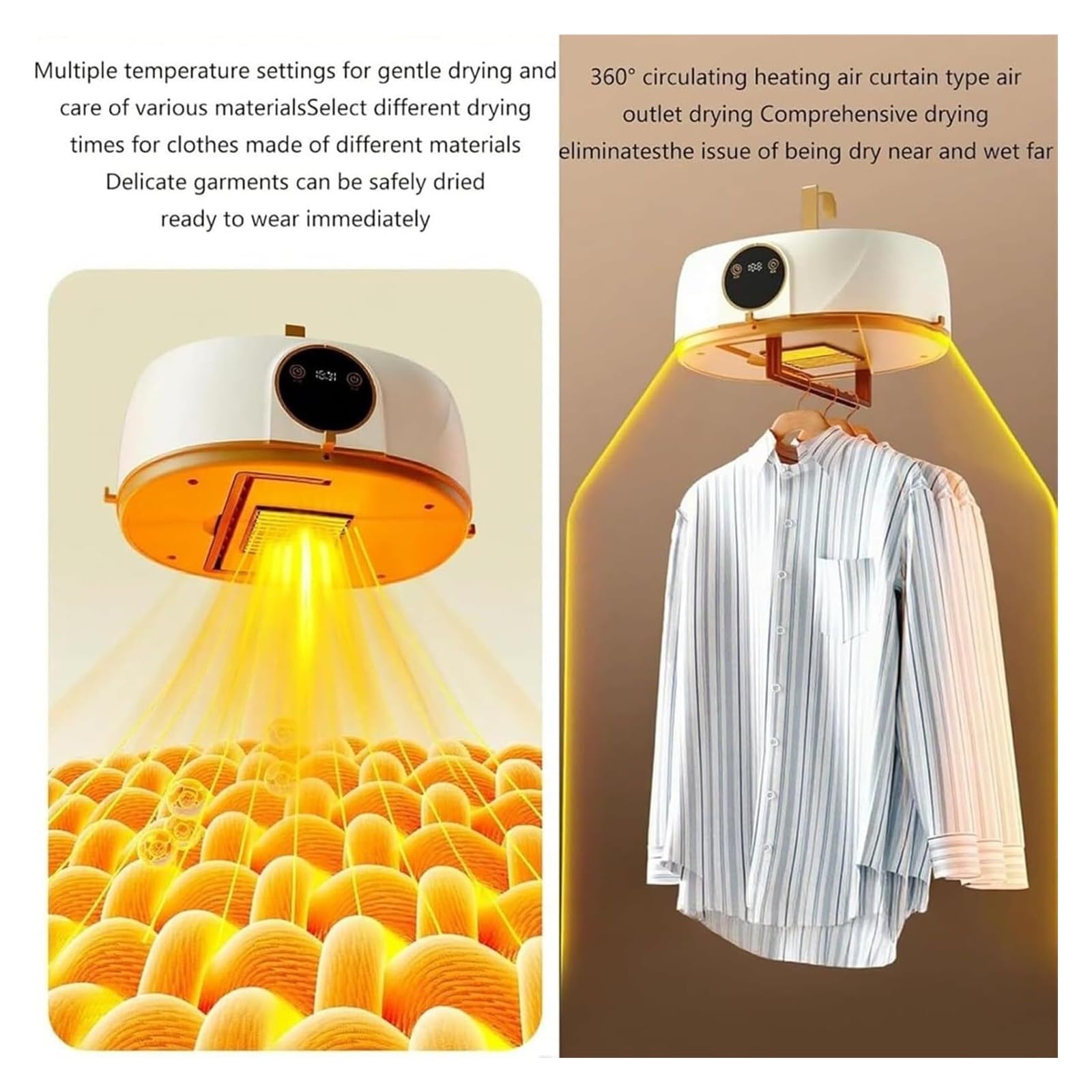 Plancha de vapor vertical automática y secadora portátil: sistema inalámbrico for el cuidado de la ropa con percha inflable