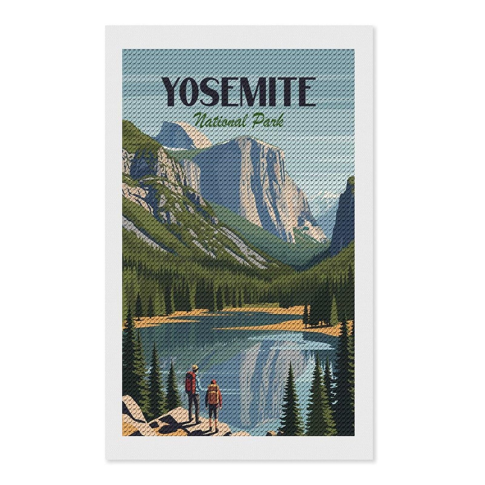 Junmoney Yosemite National Park Diamond Art Canvas 12"x20", Decorate Your Room, Mindful Craft Activity, Cosy Home Accent, Thoughtful Handmade Gift