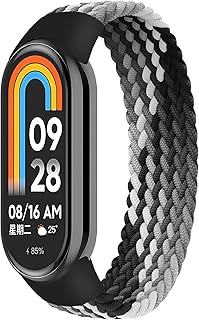 Dl3 Mobilak Braided Solo Loop Band for Xiaomi Mi Band 9/Xiaomi Mi Band 8 Strap Women Men,Soft Elastic Nylon Replacement Wristband for Xiaomi Smart Band 9/8 Strap