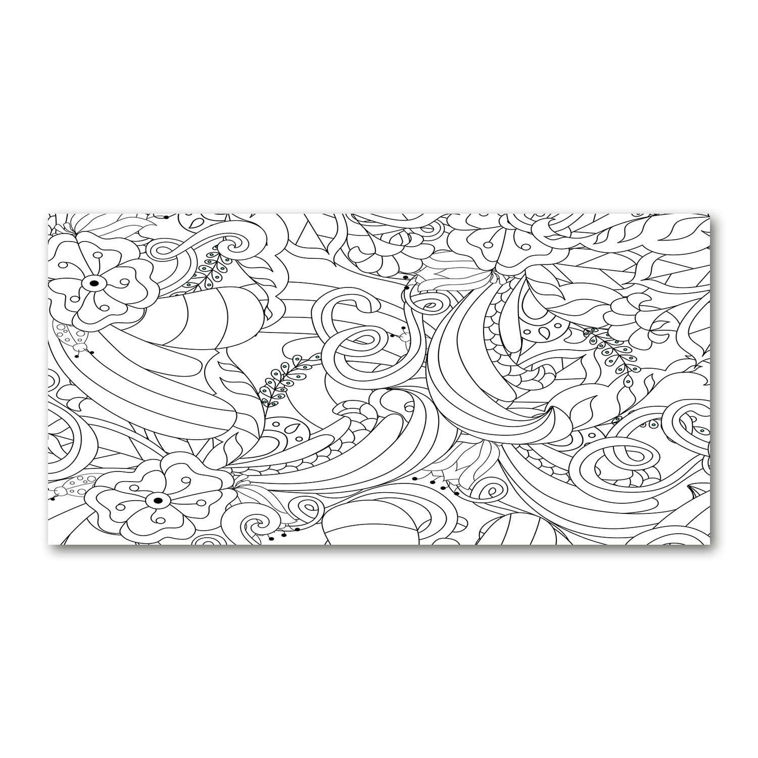 Tableau sur verre facile à nettoyer pour cuisine et salon motif floral panoramique 120x60