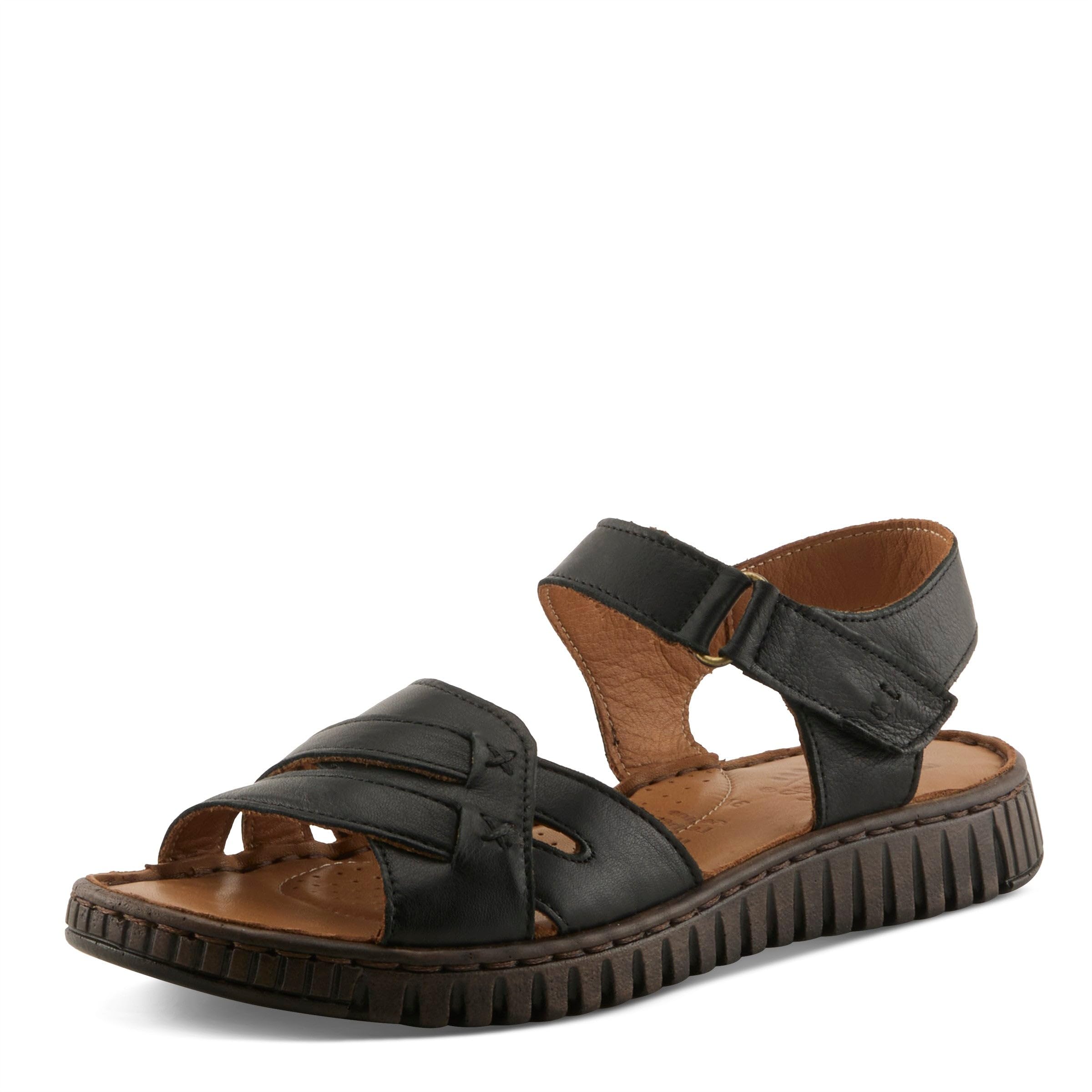 Spring Step NOCHELLA Women's Soft Leather Sandals - Hook and Loop Closure, All-Day Comfort